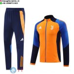 Giacca Set Completo Lunga Zip Juventus 2024/2025 Arancione Blu