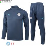 Felpa Da Allenamento Set Completo Manchester city 25-26 Grigio Blu