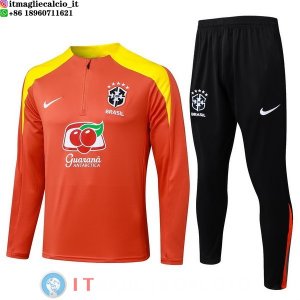 Tuta da Allenamento Brasile Mezza Cerniera 2026 Arancione Giallo Nero
