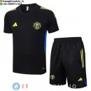 Formazione Set Completo Maglia Manchester United 2025/2026 Nero Giallo