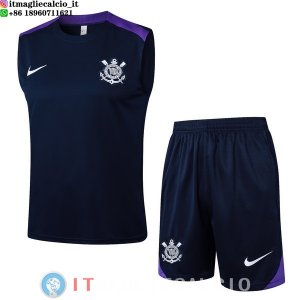 Senza Maniche Set Completo Maglia Corinthians Paulista 2025/2026 Blu Purpureo