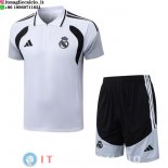 POLO Maglia Set Completo Real Madrid 2026/2027 Bianco Nero Grigio POLO Maglia Set Completo Real Madrid 2026/2027 Bianco Nero Grigio