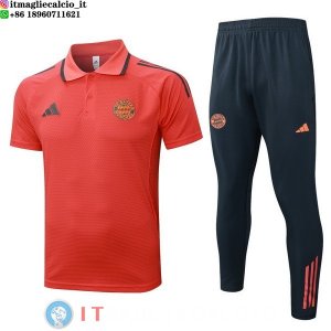 POLO Maglia Set Completo Bayern Monaco 2025/2026 Rosso Grigio Navy