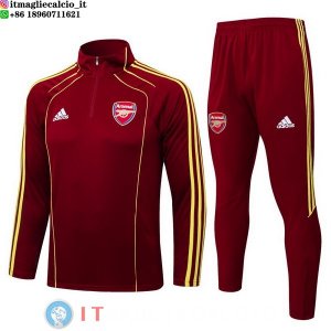 Felpa Da Allenamento Set Completo Arsenal 2025 Rosso Giallo