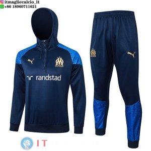 Giacca Felpa Cappuccio Set Completo Marseille 23-24 Blu I Navy