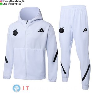Giacca con Cappuccio e Zip Completa e Pantaloni Ajax 2025/2026 Bianco Nero