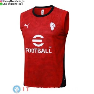 Senza Maniche Maglia AC Milan 2025/2026 Rosso Nero