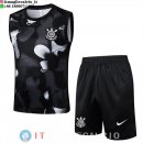 Senza Maniche Set Completo Maglia Corinthians Paulista 2025/2026 Nero Grigio
