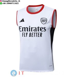 Senza Maniche Maglia Arsenal 2025/2026 Bianco Rosso