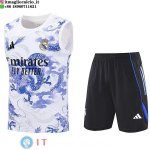 Senza Maniche Set Completo Maglia Real Madrid 2025/2026 Bianco Purpureo Nero