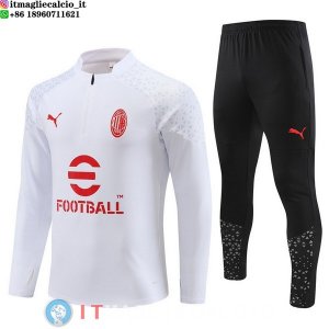 Felpa Da Allenamento Set Completo AC Milan 23-24 Bianco Nero Rosso