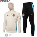 Giacca Felpa Cappuccio Set Completo Argentina 2024 Giallo Nero