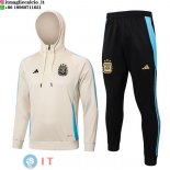 Giacca Felpa Cappuccio Set Completo Argentina 2024 Giallo Nero