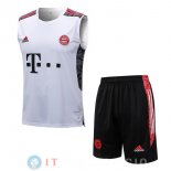 Senza Maniche Set Completo Maglia Bayern Monaco 2022/2023 Bianco Nero