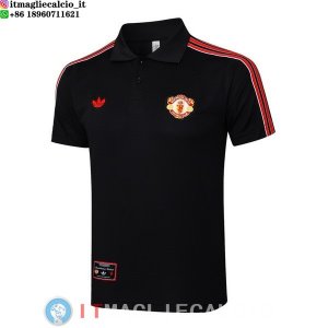 POLO Maglia Manchester United 2025/2026 Nero Rosso