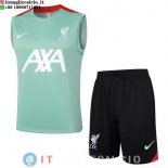 Senza Maniche Set Completo Maglia Liverpool 2024/2025 Verde Nero