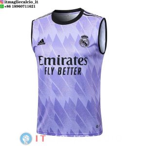 Senza Maniche Maglia Real Madrid 2023/2024 Purpureo