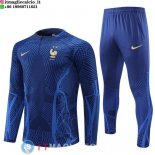 Felpa Da Allenamento Set Completo Bambino Francia 2022 Blu I Navy