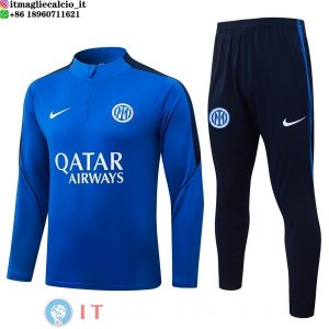 Tuta da Allenamento Bambino Inter Milan Mezza Cerniera 26-27 Blu Nero