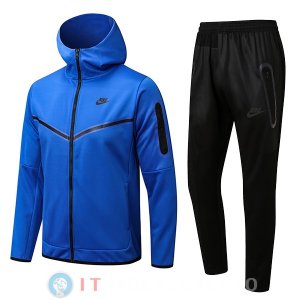 Giacca Felpa Cappuccio Set Completo Nike 22-23 Blu Nero