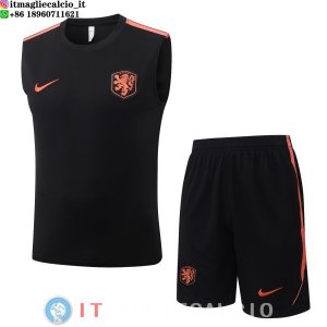 Senza Maniche Set Completo Maglia Paesi Bassi 2026 Nero