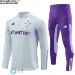 Felpa Da Allenamento Bambino Set Completo Cruzeiro 23-24 Grigio Purpureo