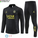 Felpa Da Allenamento Bambino Set Completo Giocatori PSG 23-24 Nero I Giallo