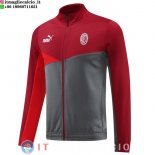 Giacca Lunga Zip AC Milan 24-25 Rosso Grigio