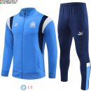 Giacca Set Completo Lunga Zip Marseille 23-24 Blu III Bianco