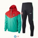 Giacca A Vento Set Completo Maglia Portogallo 2018 Verde Rosso