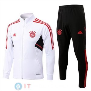 Giacca Set Completo Bayern Monaco 22-23 Bianco I Nero