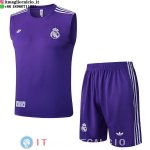 Senza Maniche Set Completo Maglia Real Madrid 2025/2026 Purpureo