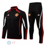 Giacca Set Completo Manchester United 21-22 Nero I Rosso Bianco