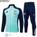Giacca Set Completo Lunga Zip Arsenal 25-26 Verde Luce Blu