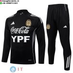 Tuta da Allenamento Bambino Argentina Mezza Cerniera 2026 Nero Bianco