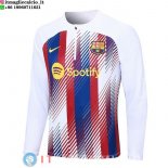 Felpa Da Allenamento Barcellona 23-24 Bianco Blu