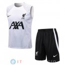 Senza Maniche Set Completo Maglia Liverpool 2022/2023 Bianco Grigio Nero