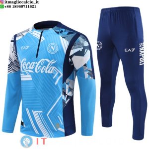Felpa Da Allenamento Bambino Set Completo Napoli 24-25 Blu