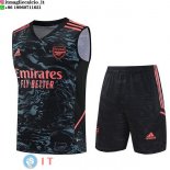 Senza Maniche Set Completo Maglia Arsenal 2023/2024 Nero Verde