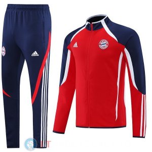 Giacca Set Completo Bayern Monaco 21-22 Blu Navy Rosso Bianco