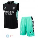 Senza Maniche Set Completo Maglia Real Madrid 2022/2023 Nero Verde