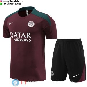 Formazione Maglia Set Completo Paris Saint Germain 2023/2024 Borgogna Nero