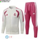 Giacca Full Zip e Pantaloni Allenamento Real Madrid 26-27 Giallo Rosa Bianco