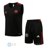 Senza Maniche Set Completo Maglia Bayern Monaco 2022/2023 Nero Rosso
