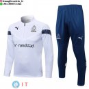 Felpa Da Allenamento Set Completo Marseille 22-23 Blu Navy I Bianco