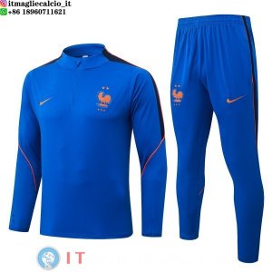 Tuta da Allenamento Bambino Francia Mezza Cerniera 2026 Blu