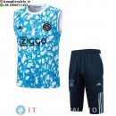 Senza Maniche Set Completo Maglia Ajax 2023/2024 Blu Bianco