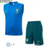 Senza Maniche Set Completo Maglia Brasile 2026 Blu Verde