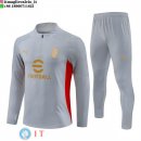 Felpa Da Allenamento Set Completo AC Milan 24-25 Grigio