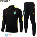 Tuta da Allenamento Bambino Brasile Mezza Cerniera 2026 Nero Giallo Tuta da Allenamento Bambino Brasile Mezza Cerniera 2026 Nero Giallo